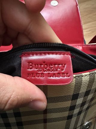 Bolso Burberry Cuadros Beige y Rojo