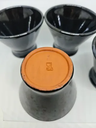 Set 4 Bicchieri Terracotta Neri