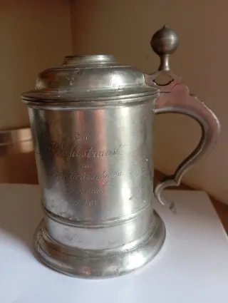 Boccale di birra metallo svedese XIX-XX