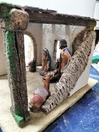 Portal de Belén hecho a mano