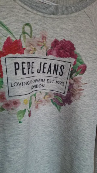 Sudadera Pepe Jeans Flores Gris