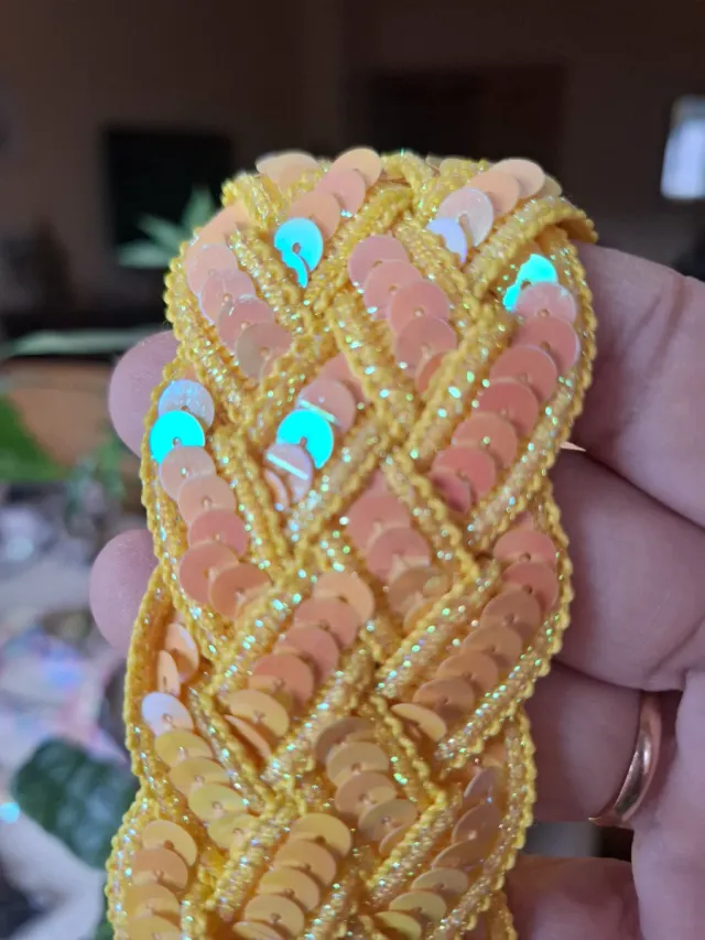 Cinturón trenzado lentejuelas multicolor