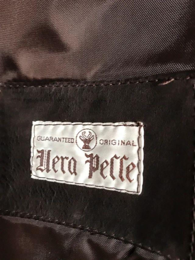 Giaccone uomo vera pelle marrone taglia 50 XL