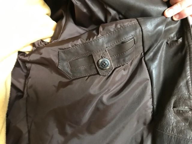 Giaccone uomo vera pelle marrone taglia 50 XL