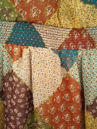 Vestido corto patchwork talla 40