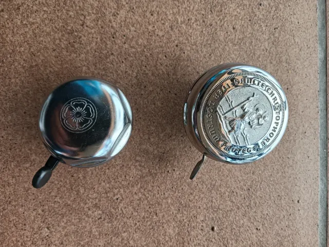 Timbre bicicleta antiguo plateado