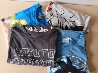 Lote 4 Camisetas Naruto/Dragonball Talla L/170 cms
