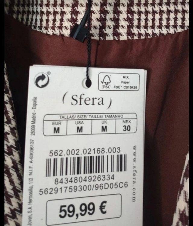 Blazer Sfera Beige/Marrón Talla M