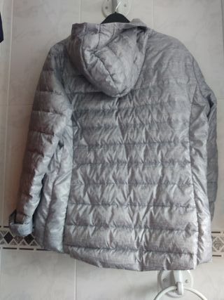 Cazadora plumas gris fina