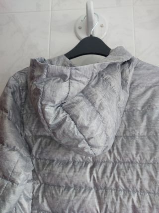 Cazadora plumas gris fina