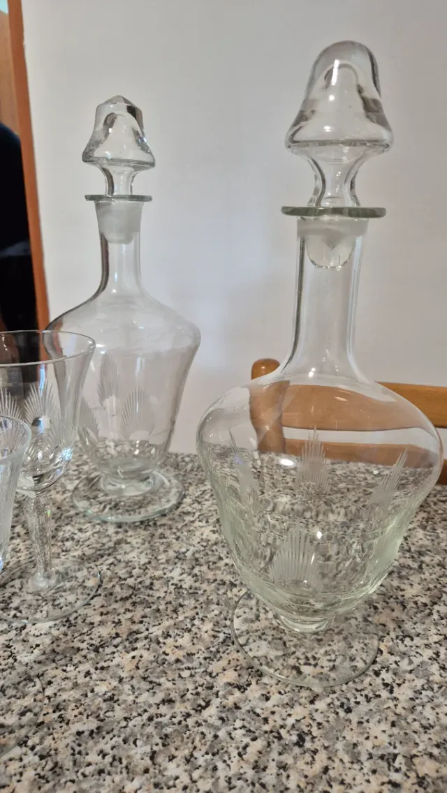 Set Bicchieri Cristallo con 2 Caraffe
