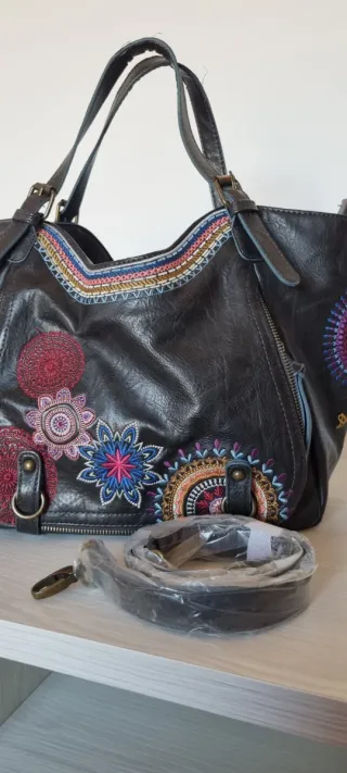 Borsa Desigual in pelle nera spalla o tracolla