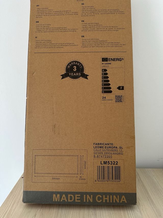 2 paneles LED 24W 4500K Rectangular Epistar