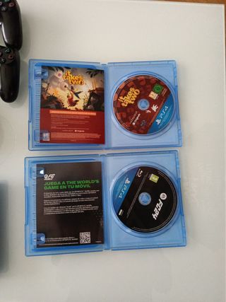 2 Mandos PS4 Negros + 4 Juegos