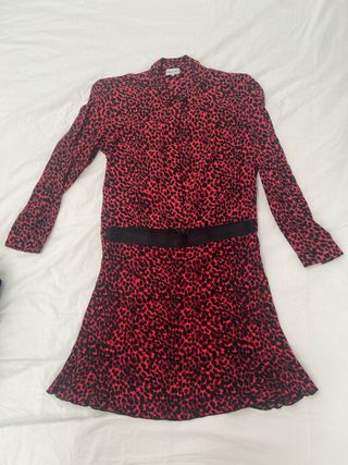 Conjunto leopardo rojo blusa y minifalda