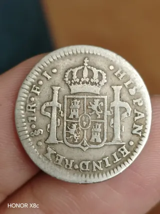 Vecchie monete 1 Real Ceca Santiago 1812 Rare