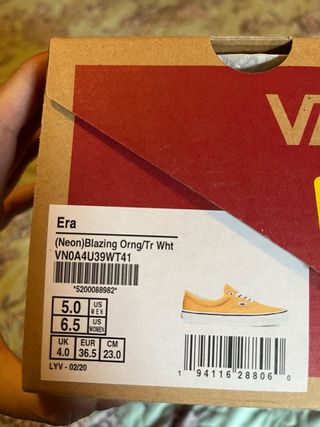Vans Naranja Neón Talla 36.5