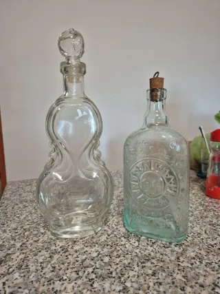 Set 2 Bottiglie Vetro Liquore Decorative