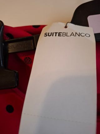 Vestido rojo lunares negros talla S