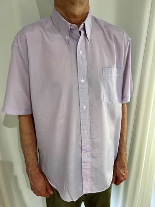 Camisa lila hombre manga corta XXL