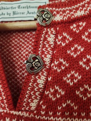 Chaqueta  Roja y Blanca lana Talla 38