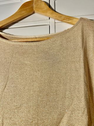 Vestido corto Zara de fiesta, dorado, talla S