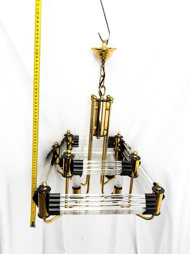 Lámpara de techo abstracto latón dorado vidrio