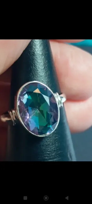 Anillo Plata Ley topacio místico 