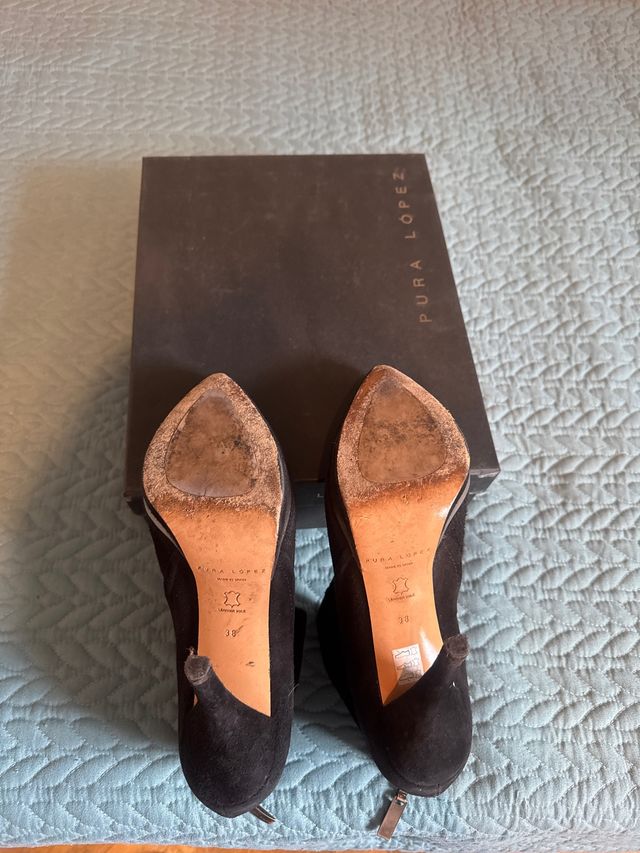 Botines Pura López Ante Negro Talla 38