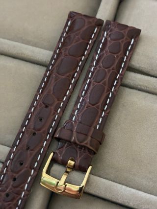 Correa de reloj de piel marrón para reloj Omega