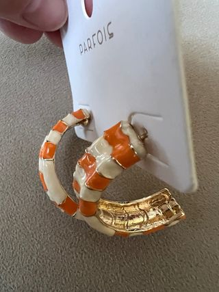 Pendientes Parfois Naranja y Blanco
