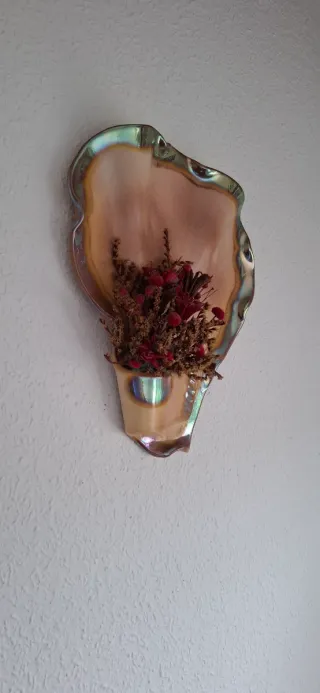 Aplique de pared decorativo con flores secas