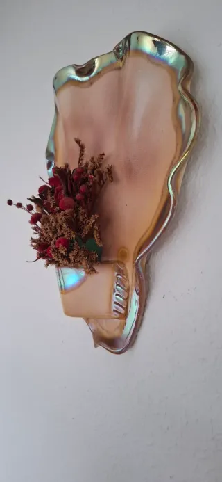 Aplique de pared decorativo con flores secas