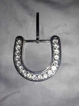 Fibbia per cinturone acciaio e strass