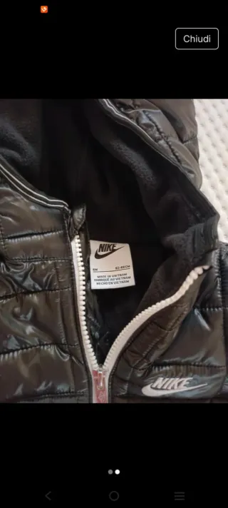Piumino Nike imbottito 62/68