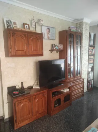 Muebles de salón madera y cristal