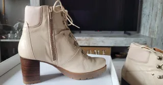 Botas mujer piel, color marfil, muy cómodas