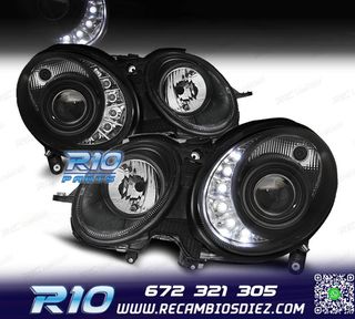 FAROS XENON MERCEDES CLASE E W211 02-06 LUZ DIURNA FONDO NEG