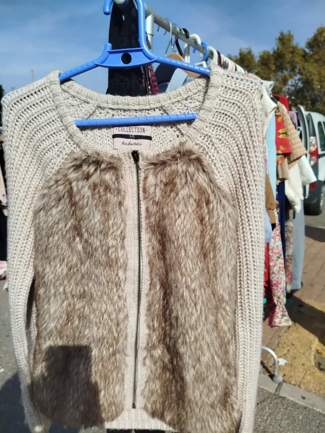 Rebeca lana y pelo cremallera