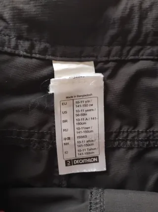 Pantalones convertibles Decathlon 10/11 años