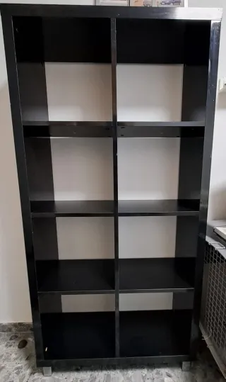 Estantería 8 cubos madera negra