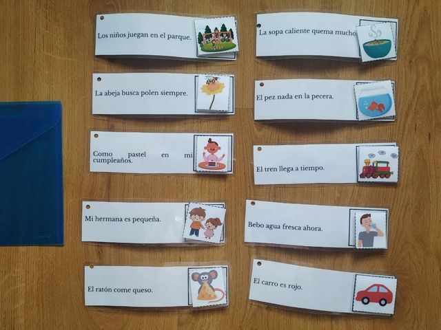 Juego de tarjetas de comprensión lectora