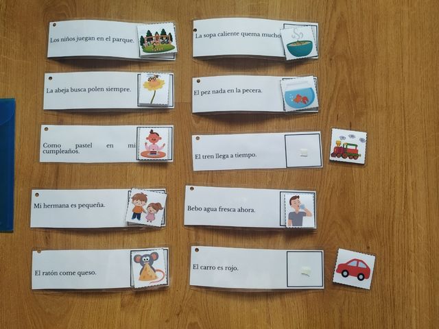 Juego de tarjetas de comprensión lectora