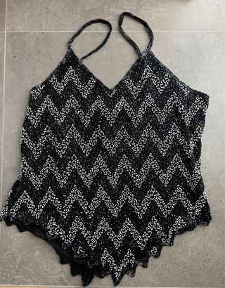 Top fiesta lentejuelas zigzag