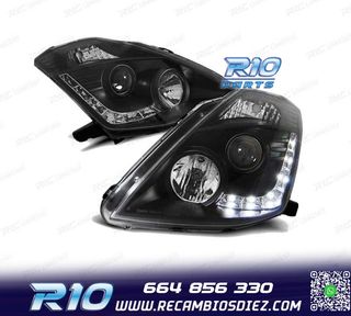 FAROS DAYLIGHT PARA NISSAN 350Z 03-05 NEGROS APTOS XENON DE