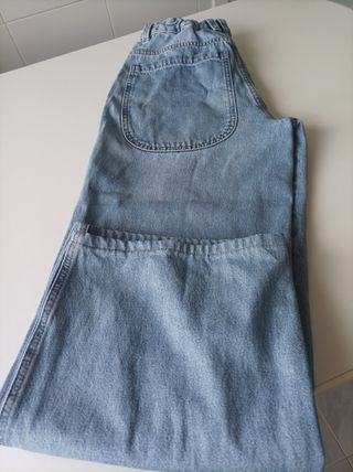 Pantalón vaquero ancho mujer