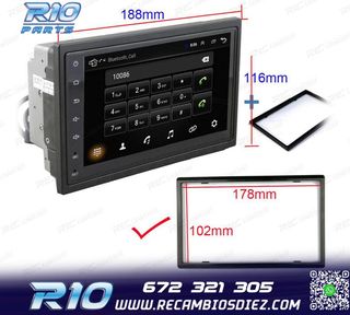 RADIO 9" GPS ANDROID 13 2DIN TÁCTIL BLUETOOTH USB SD