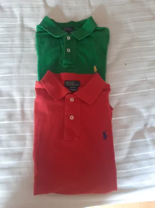 Polos Ralph Lauren Verde y Rojo T12 de manga larga