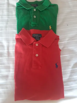 Polos Ralph Lauren Verde y Rojo T12 de manga larga