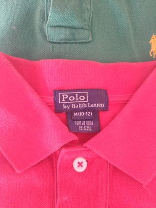 Polos Ralph Lauren Verde y Rojo T12 de manga larga
